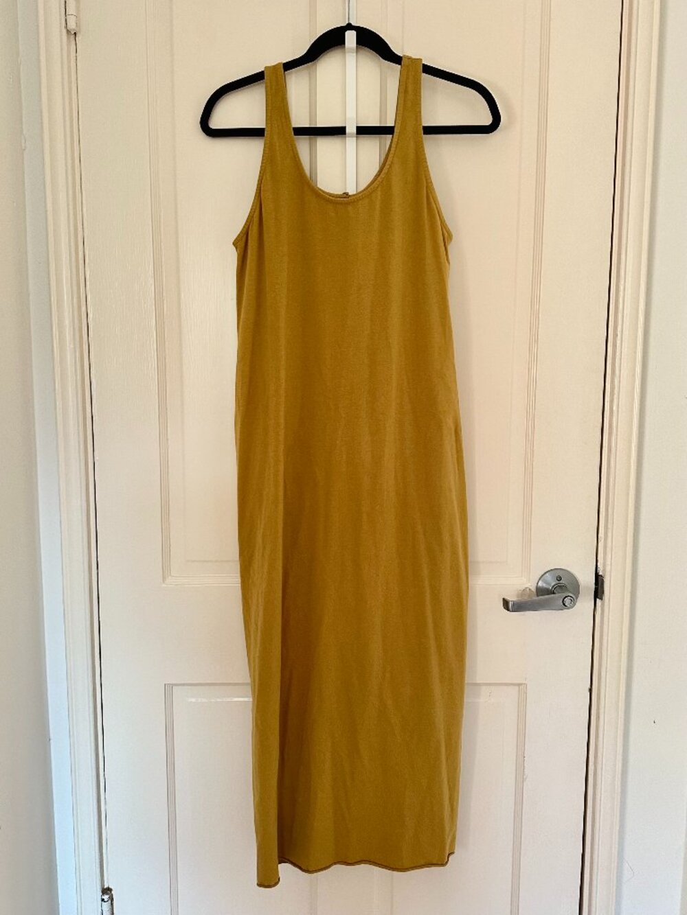 NICO NICO | Cotton Mustard Yellow Tank Dress with Slit and Roll Hem (size M)